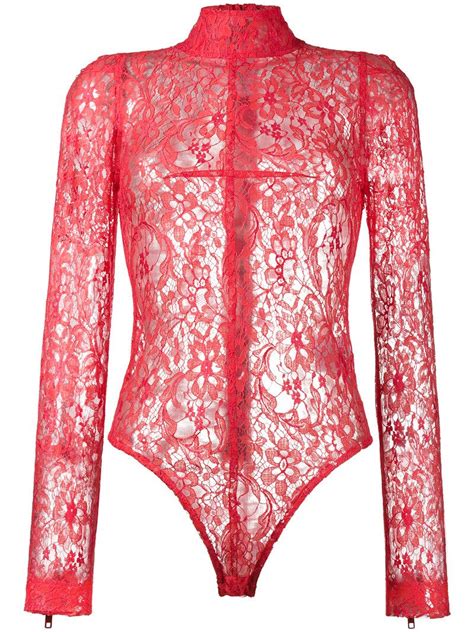 red givenchy bodysuit|More.